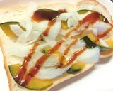 南瓜×玉葱のトースト　ゴマソース味作り方4写真