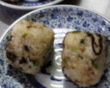 ☺塩昆布と野沢菜とおかかのおにぎり作り方2写真