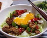 豚肉のソース丼＊温泉卵のせ作り方7写真