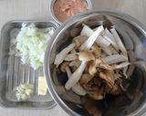 麺つゆで♬きのことツナの和風パスタ作り方1写真