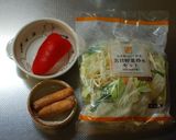 一人暮らしの休日の野菜炒め作り方1写真