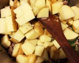 ひき肉ほうれん草じゃがいものうま辛スープ作り方5写真