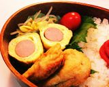 お弁当に！簡単ソーセージ卵焼き マツダ巻作り方6写真