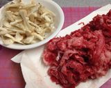 簡単メイン♪牛こま肉で焼肉風作り方1写真