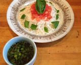 タイ風バジルトマトつけ麺作り方3写真