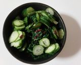 おかひじきのお浸し～梅しそ胡瓜＊*作り方4写真