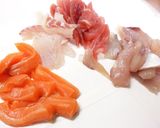 黄身醤油で海鮮丼作り方4写真