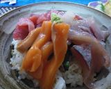 黄身醤油で海鮮丼作り方6写真