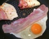 ♡うちの三角ベーコンエッグ♡作り方1写真