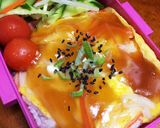 【お弁当】簡単一人分天津丼！作り方3写真