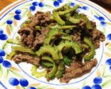 ゴーヤと牛肉コマの甘辛炒め。作り方2写真