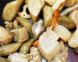 筑前煮とおからの残り物でドライカレー作り方1写真