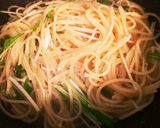 簡単！水菜の梅風味パスタ作り方2写真