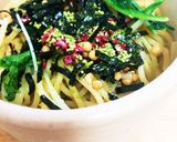 簡単！水菜の梅風味パスタ作り方3写真