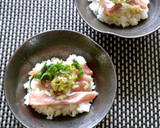 減塩♪まぐろとねぎの　追いかつお丼作り方3写真