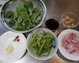 つるむらさきとベーコン☆めんつゆパスタ作り方1写真