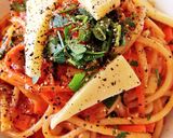 粗挽き肉とセロリのパスタ作り方11写真