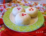 紫芋粉とよもぎ粉末いり蘇式月餅・中華点心作り方12写真