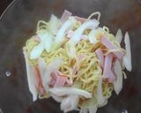 ぽん酢で♬ハムとセロリのぶっかけ中華麺作り方4写真
