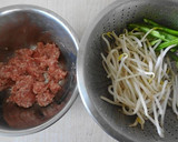 豚ひき肉ともやしのオイスター酢炒め作り方1写真
