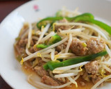 豚ひき肉ともやしのオイスター酢炒め作り方5写真