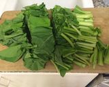 青菜のニンニク炒め作り方1写真