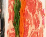 豚コマで☆お弁当彩り豚肉ロール作り方1写真