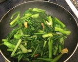 青菜のニンニク炒め作り方5写真