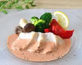 【減塩】ゆで鶏のさっぱりオーロラソース♪作り方5写真