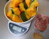 自信作☆カボチャと豚ひき肉のそぼろ煮♪作り方1写真