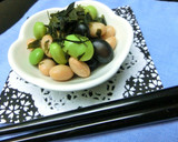 お箸の練習にも✾粉わかめon蒸し豆作り方6写真