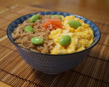 ランチに☆鯖のそぼろと炒り卵の3色丼作り方3写真