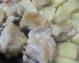 減塩で✿鶏肉とじゃが芋の七味炒め✿作り方4写真