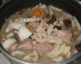 麺つゆで簡単★豚肉と根菜の煮物作り方6写真