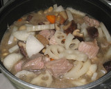 麺つゆで簡単★豚肉と根菜の煮物作り方6写真