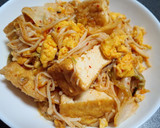 厚揚げと榎木の卵キムチ炒め作り方4写真
