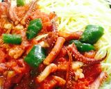 イカゲソとトマトソースのパスタ(仮)作り方8写真