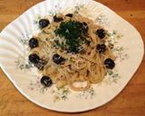 黒オリーブと胡桃のスパゲッティ作り方7写真
