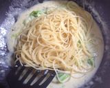 アンチョビとキャベツのクリームパスタ作り方7写真