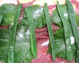 いんげんと牛肉の巻き巻きロールステーキ作り方4写真
