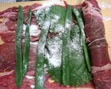いんげんと牛肉の巻き巻きロールステーキ作り方5写真