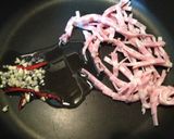 空心菜とベーコンのニンニク炒め作り方3写真