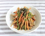 牛蒡と人参とピーマンとしらすの金平。作り方4写真