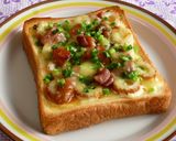 ◆焼き鳥缶と竹輪のマヨチーズトースト◆作り方3写真