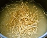 梅こぶ茶でそら豆ごはん　干しえのき入り！作り方3写真