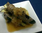 茄子の牛肉巻きを梨ソースとともに作り方4写真