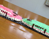 東北新幹線♪はやぶさとこまちの連結ケーキ作り方7写真