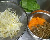 簡単♪ビビンバ風ポーチドエッグのせ丼作り方1写真