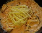 キムチときのこの豆乳パスタ作り方5写真