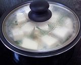 豆腐ニラしめじのミルク卵とじ作り方3写真